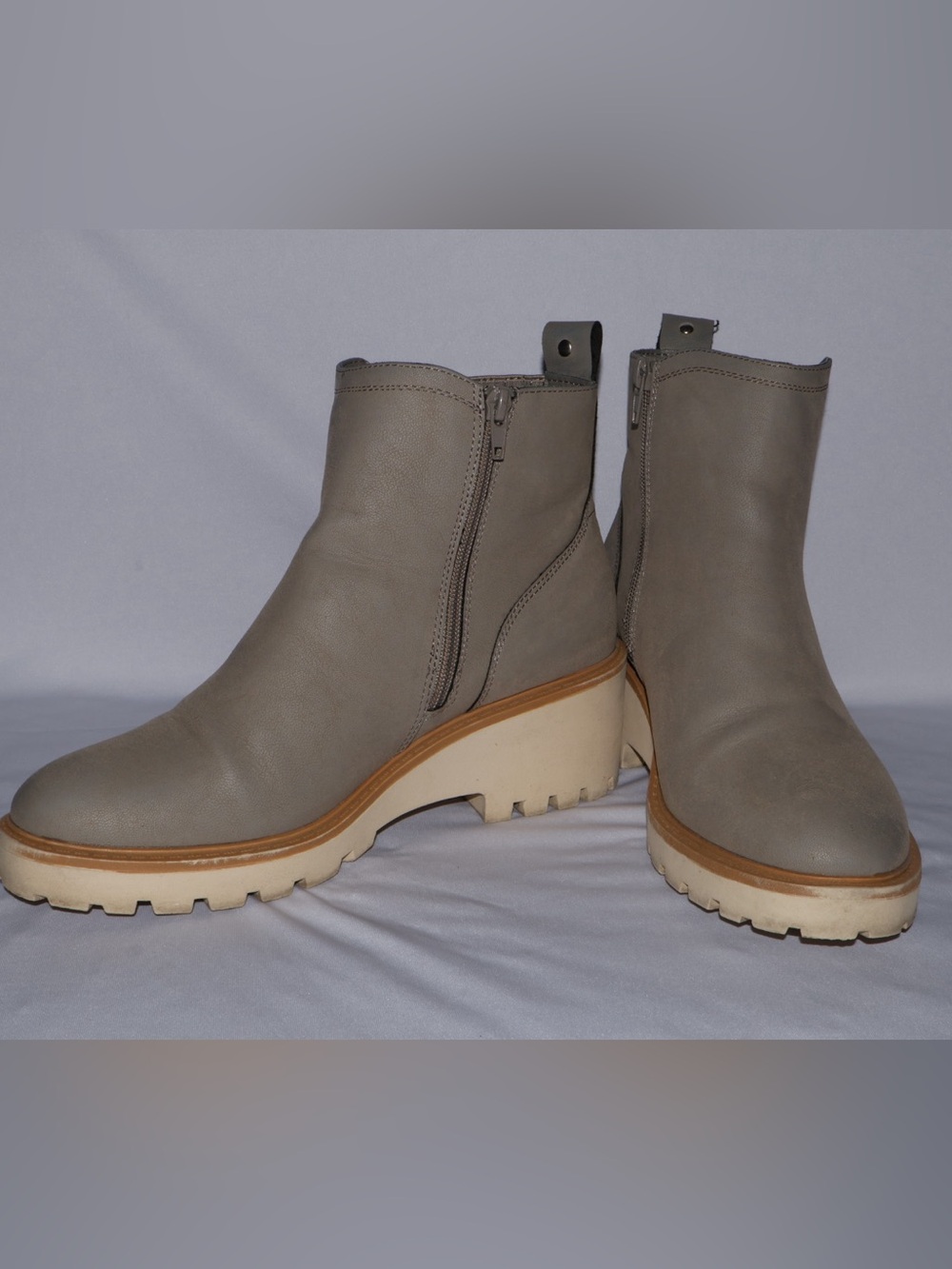 Maurice’s Women's Taupe Platform Ankle Boots - Sleek Side-Zip Style
